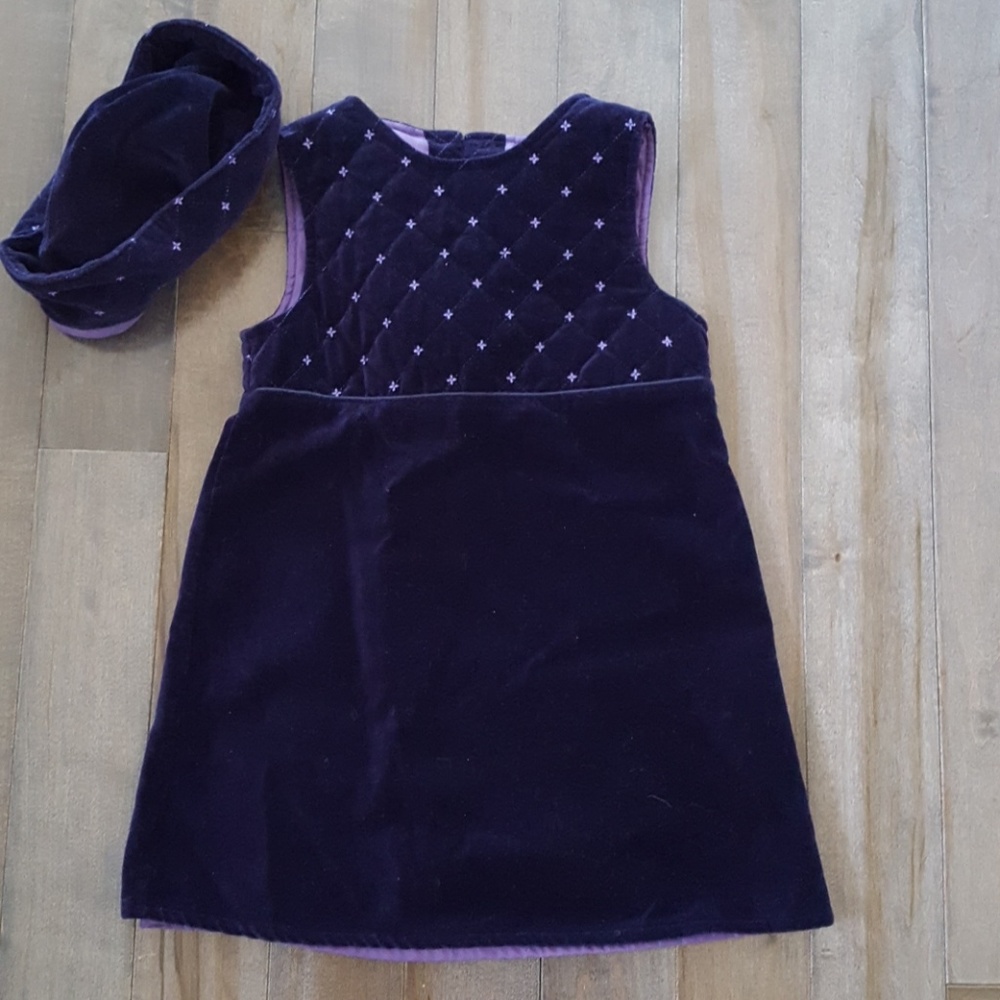Ring Around the Rosie Purple Velvet Dress w/hat